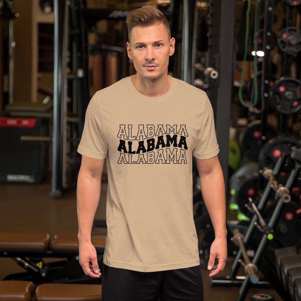 Alabama Varsity Letters Wavy Unisex T-shirt
