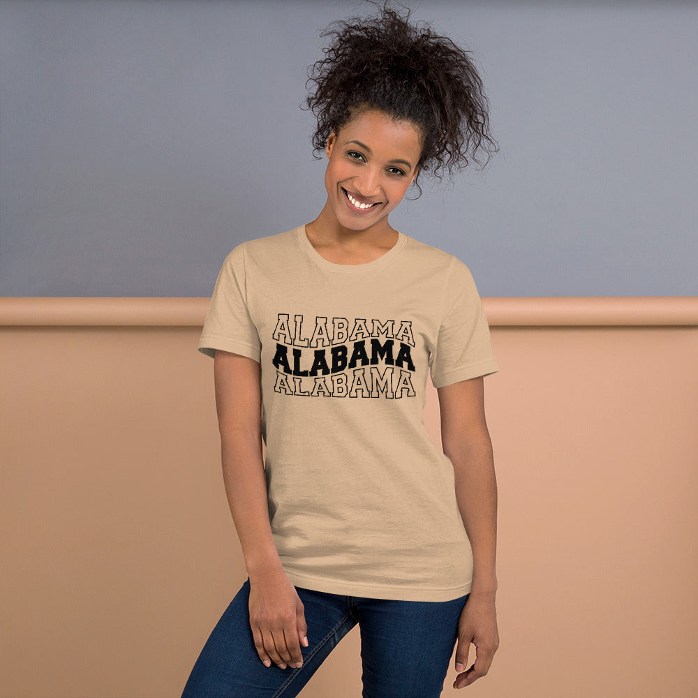 Alabama Varsity Letters Wavy Unisex T-shirt