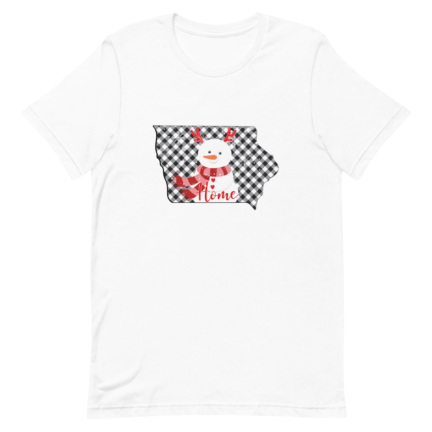 Iowa Gingham Snowman Unisex t-shirt