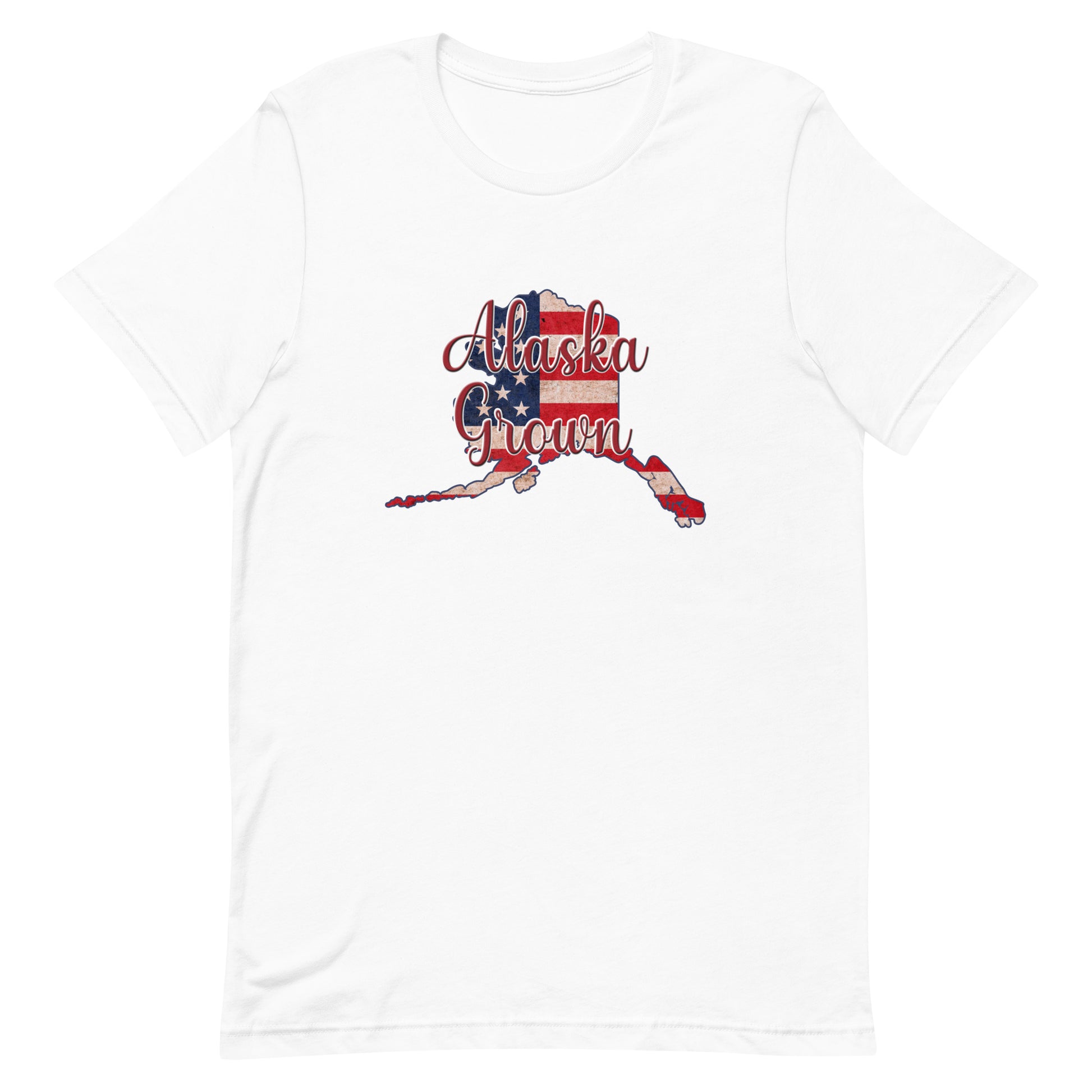 Alaska Grown on US Flag Unisex T-shirt