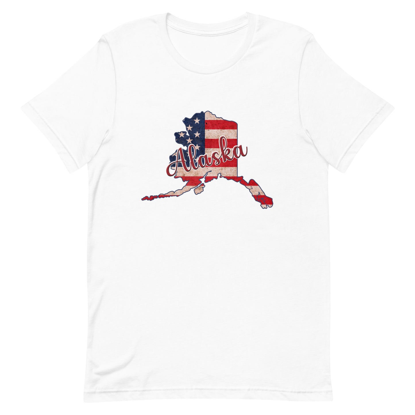 Alaska on US Flag Unisex T-shirt