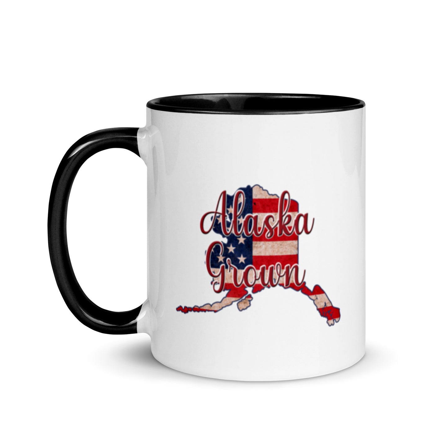 Alaska Grown US Flag with Color Inside 11 oz Ceramic Mug