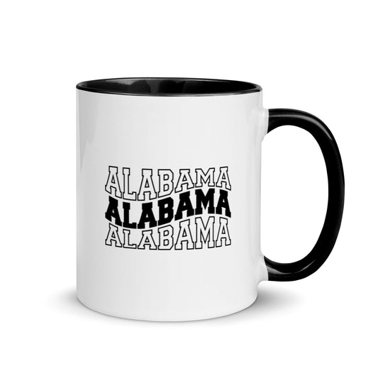 Alabama Wavy Letters Mug with Color Inside