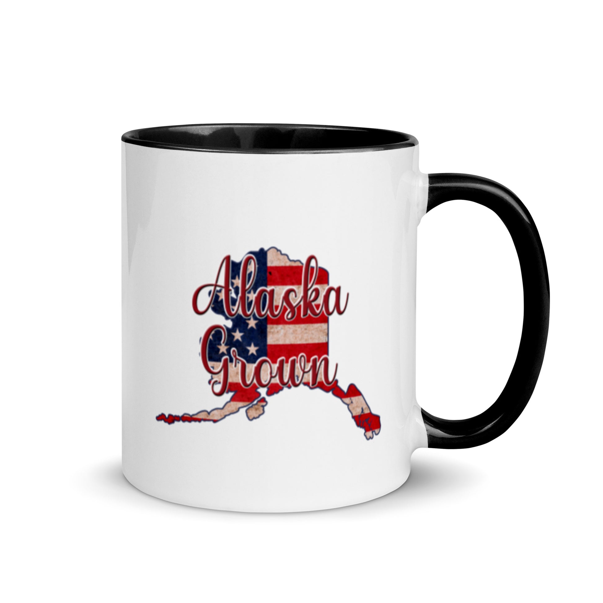 Alaska Grown US Flag with Color Inside 11 oz Ceramic Mug