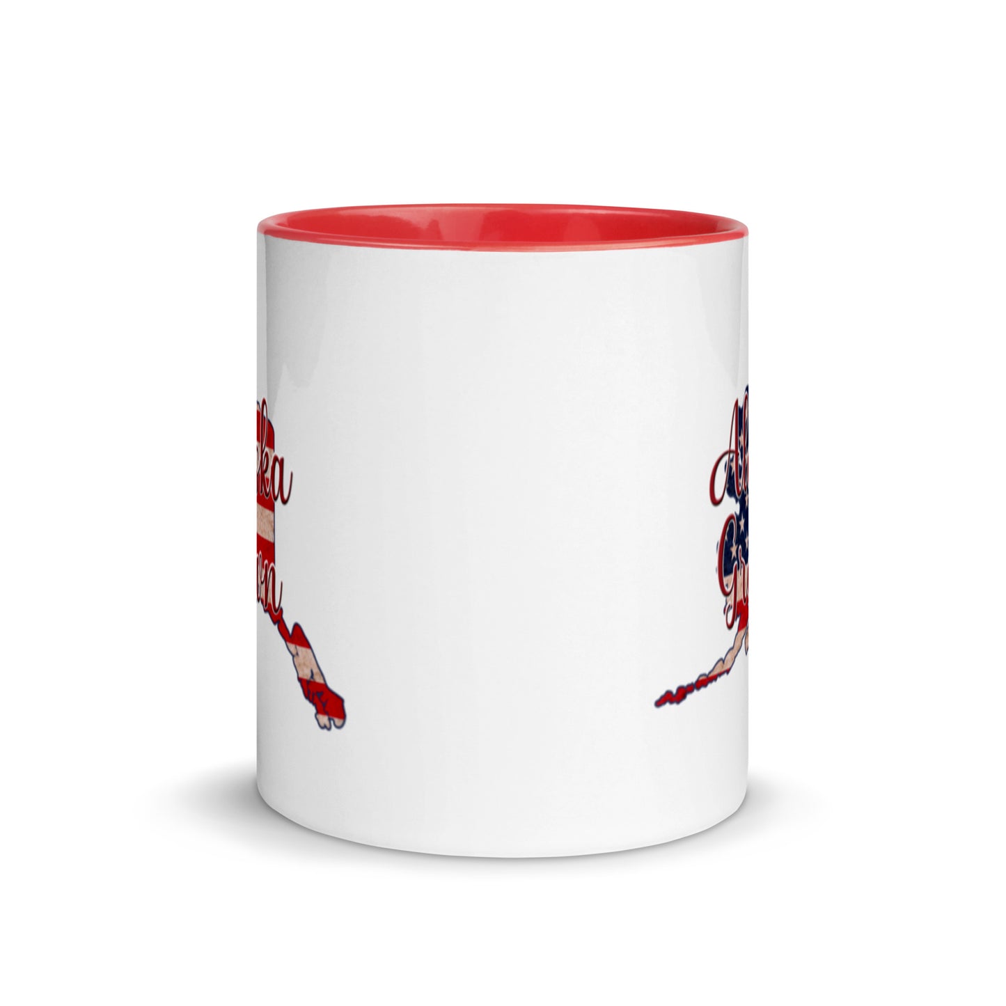 Alaska Grown US Flag with Color Inside 11 oz Ceramic Mug