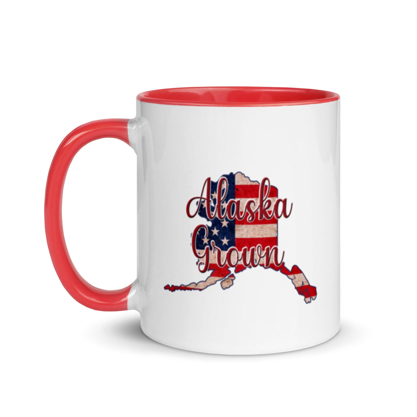 Alaska Grown US Flag with Color Inside 11 oz Ceramic Mug