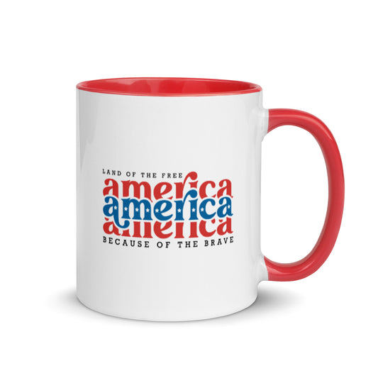 America Land of the Free Mug with Color Inside