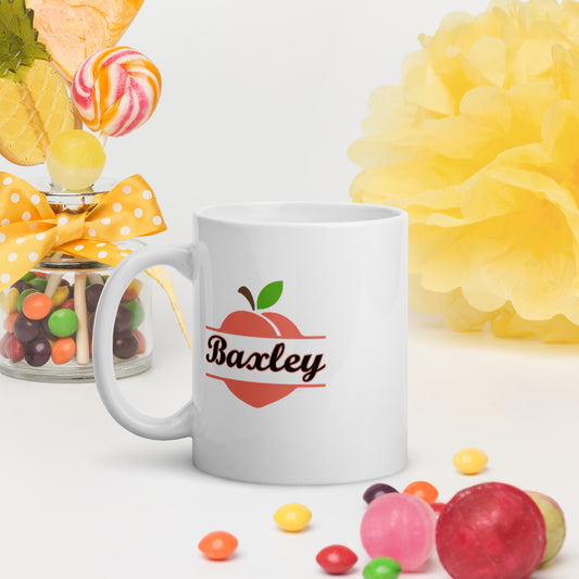 Baxley Georgia County on Large Heart White Glossy Ceramic Mug 11 oz and 15 oz