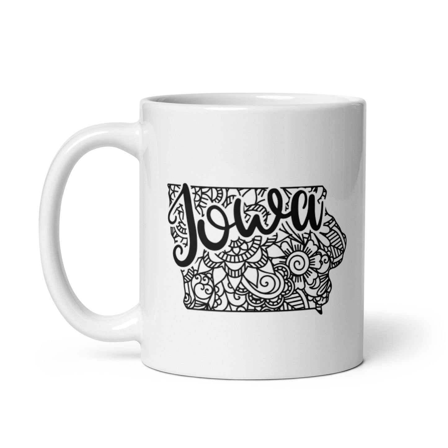 Iowa White glossy mug