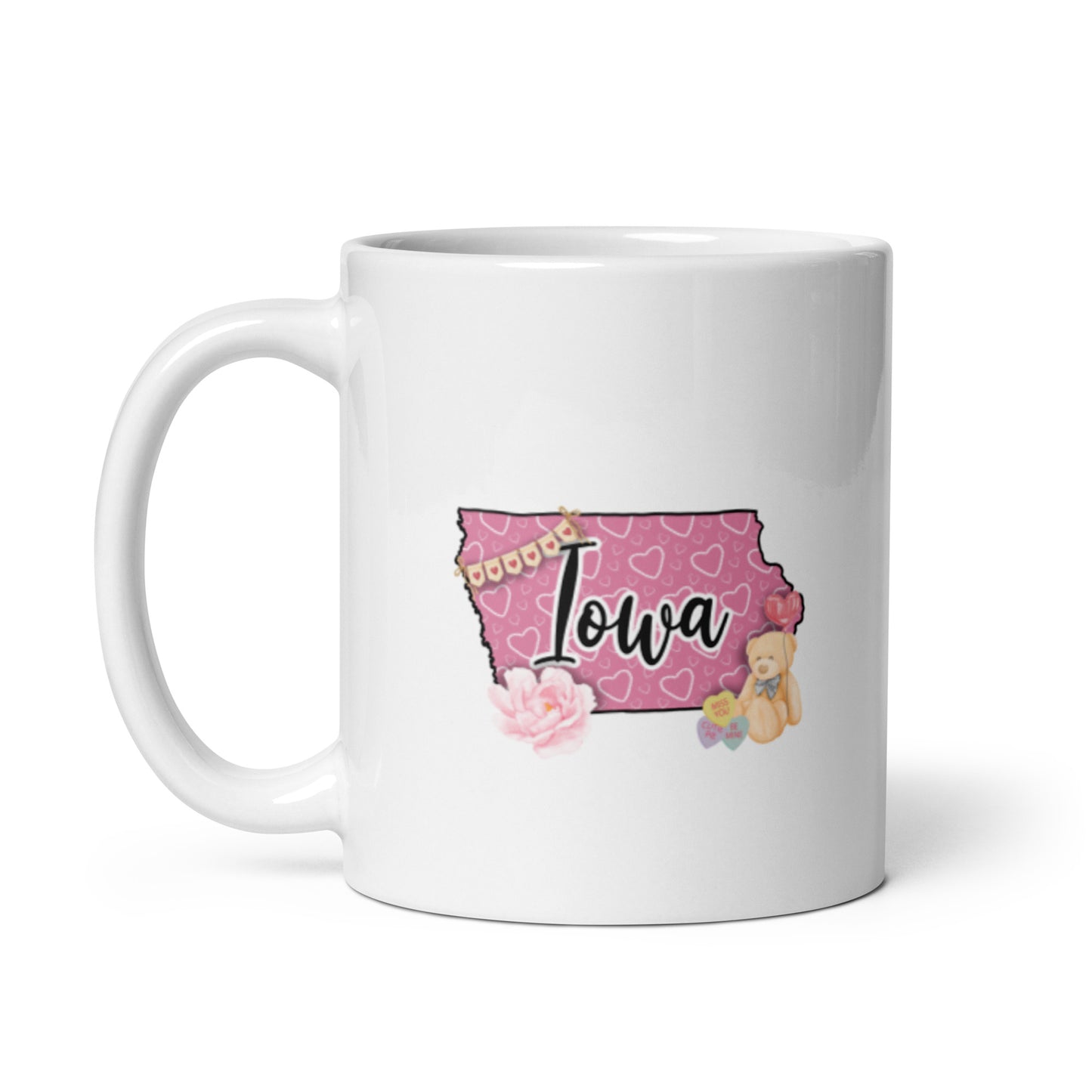 Iowa Valentine White glossy mug