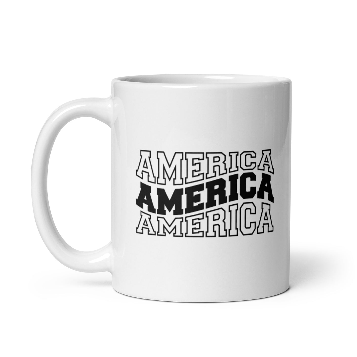 America White glossy mug