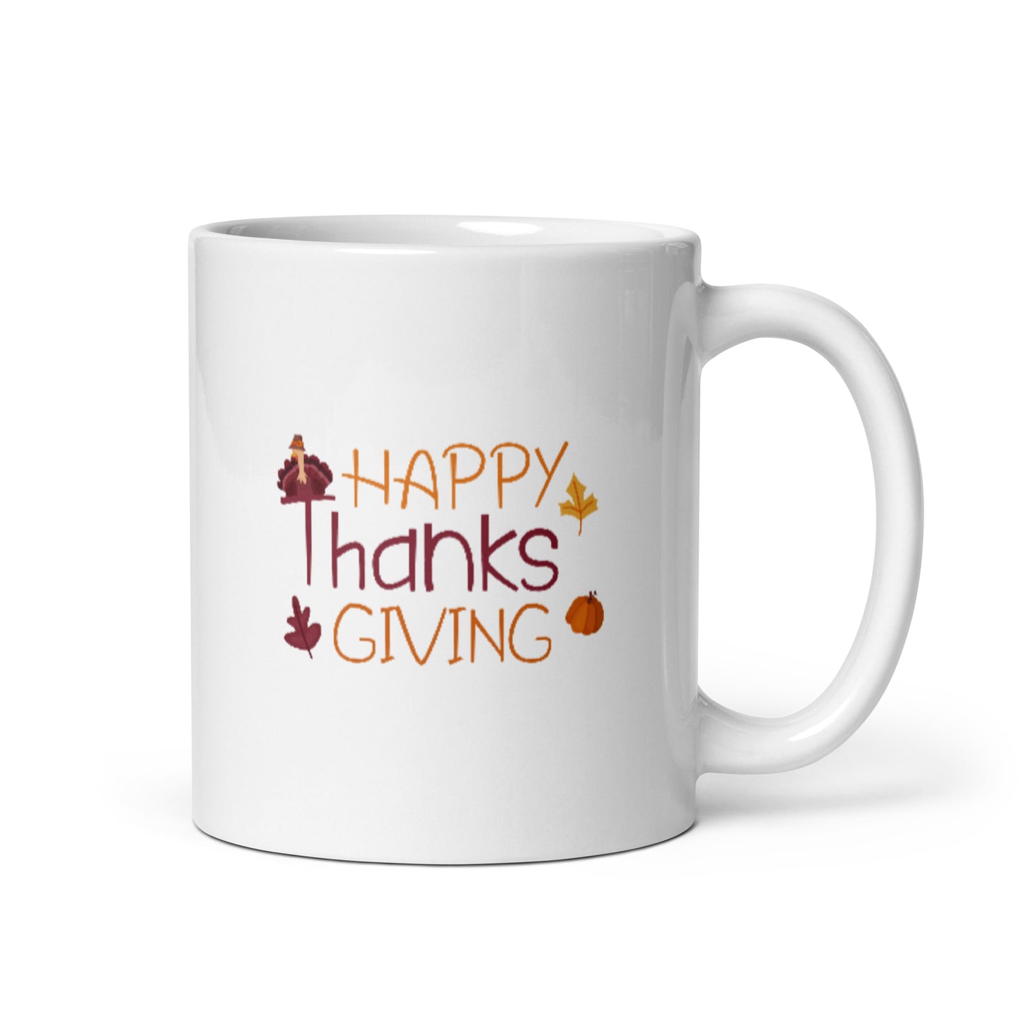 Happy Thanksgiving White glossy mug