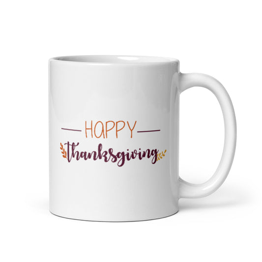 Happy Thanksgiving White glossy mug