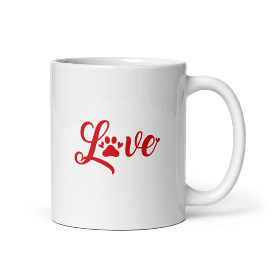 Love White glossy mug