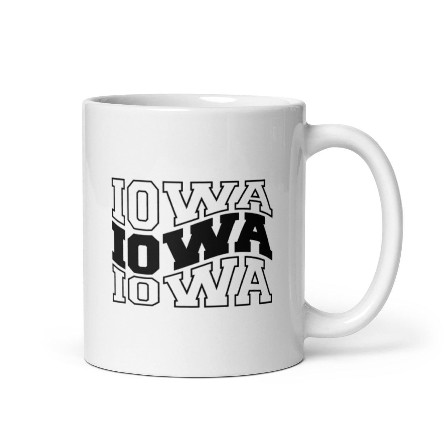 Iowa White glossy mug