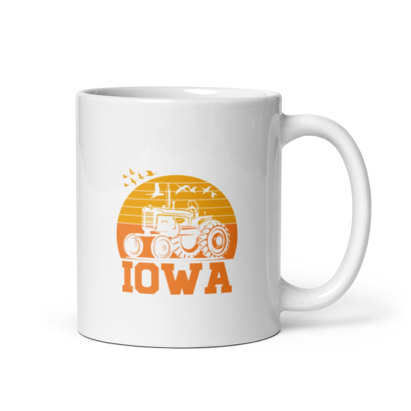 Iowa White glossy mug