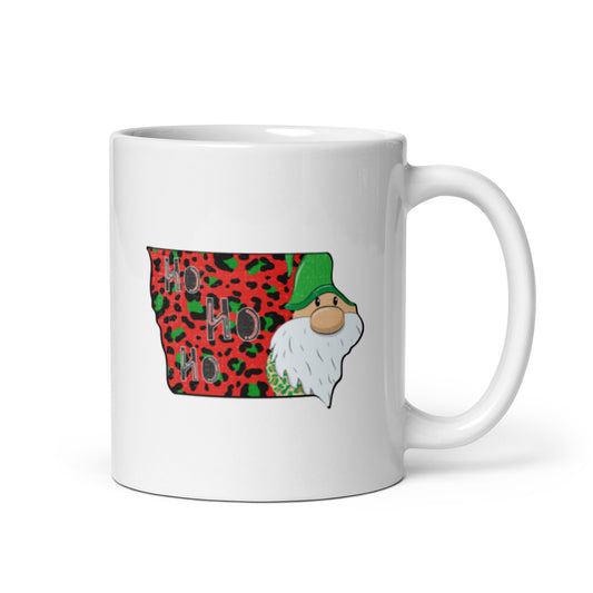 Iowa Christmas Elf Ho Ho Ho White glossy mug