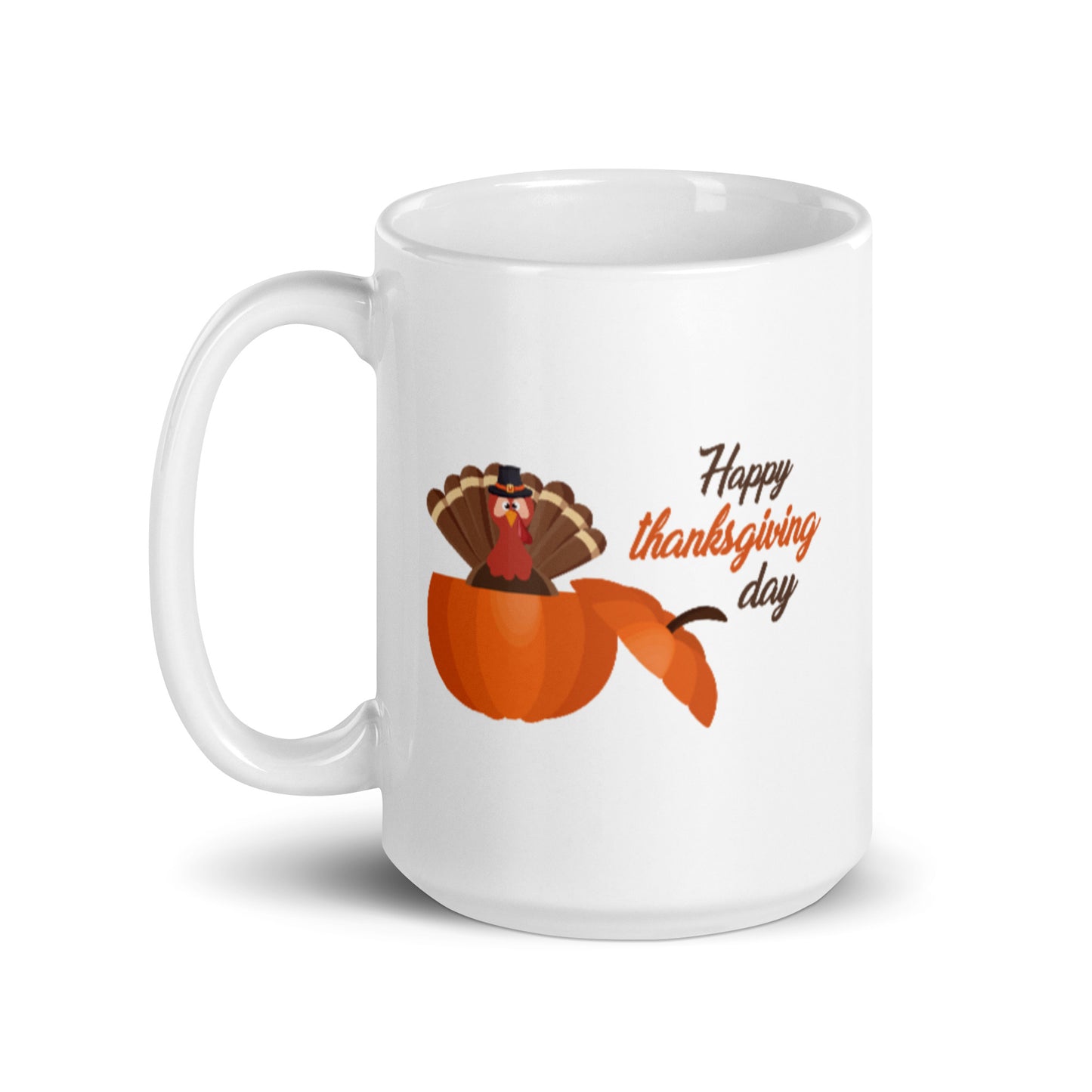 Happy Thanksgiving Day White glossy mug