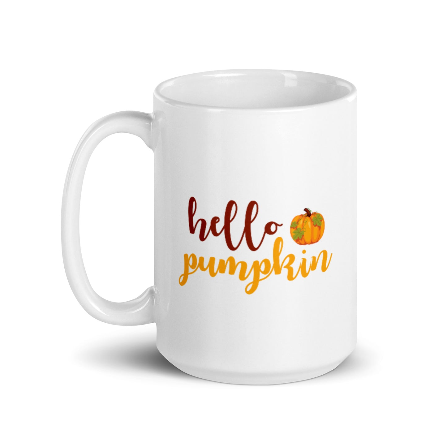 Hello Pumpkin White glossy mug