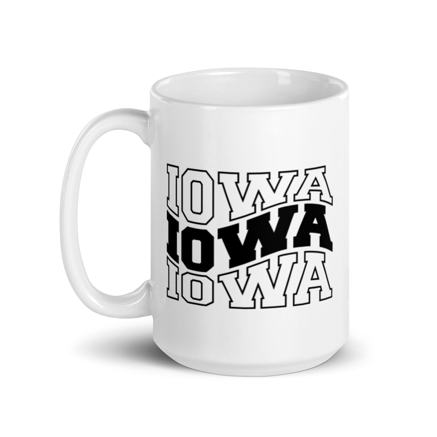 Iowa White glossy mug