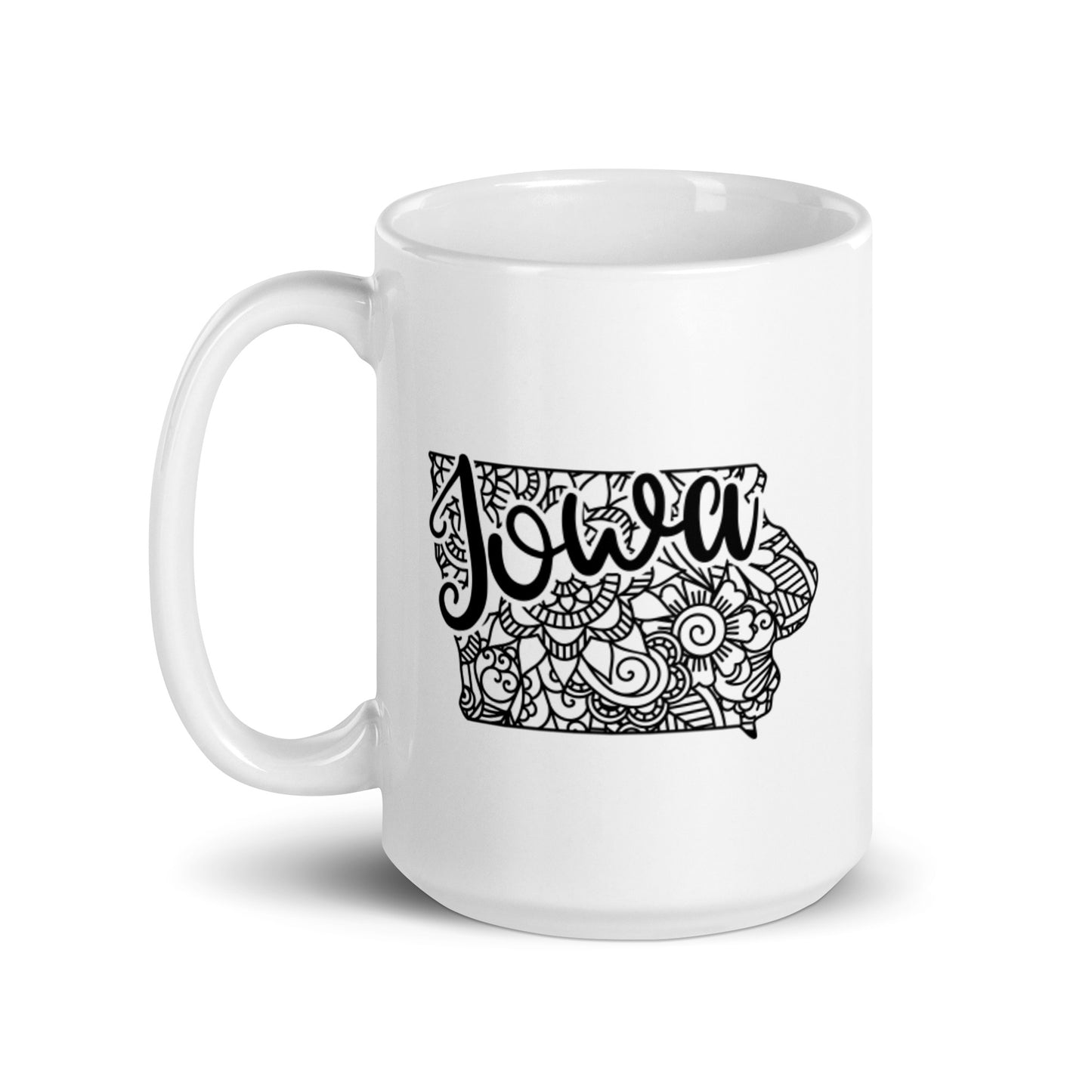 Iowa White glossy mug