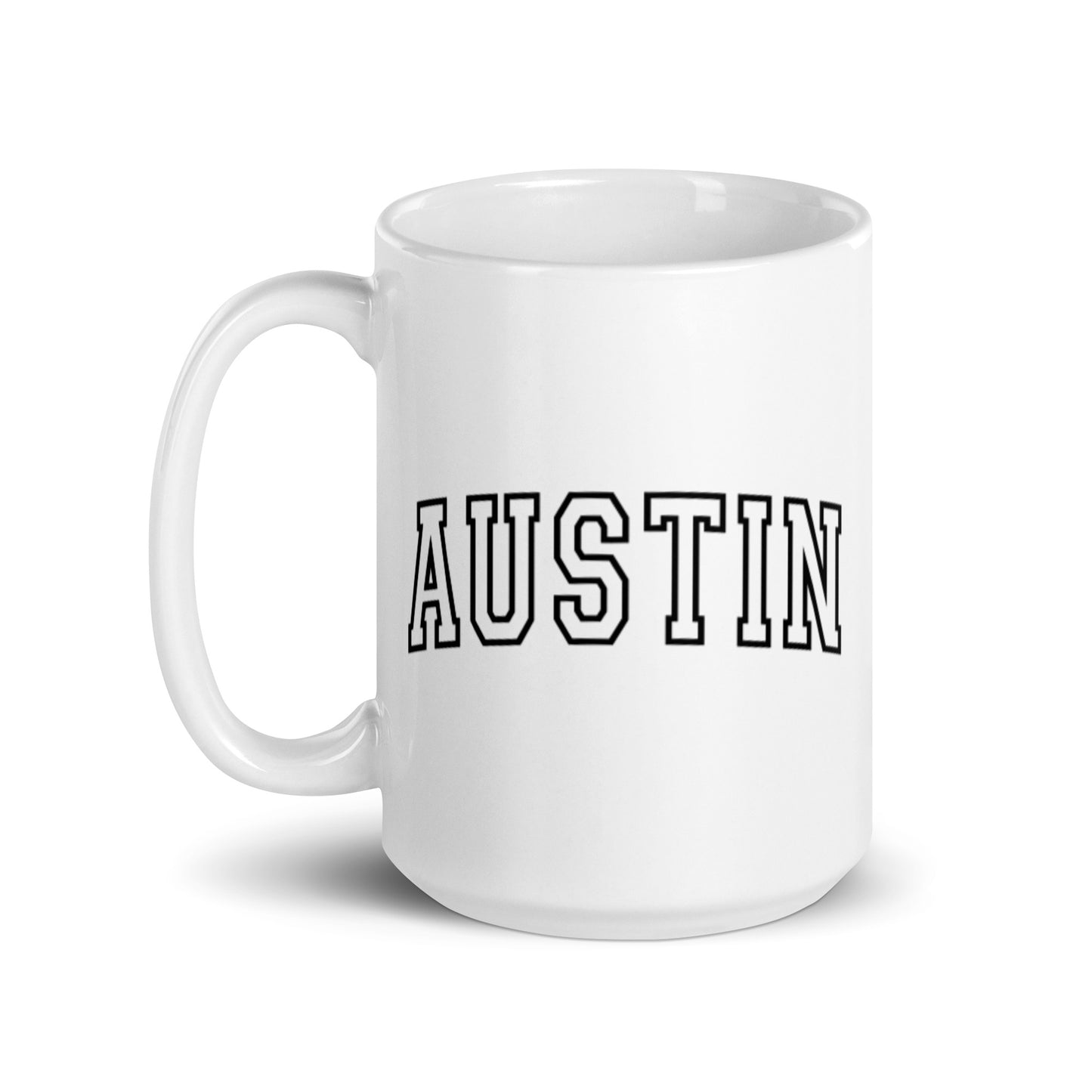 Austin White glossy mug