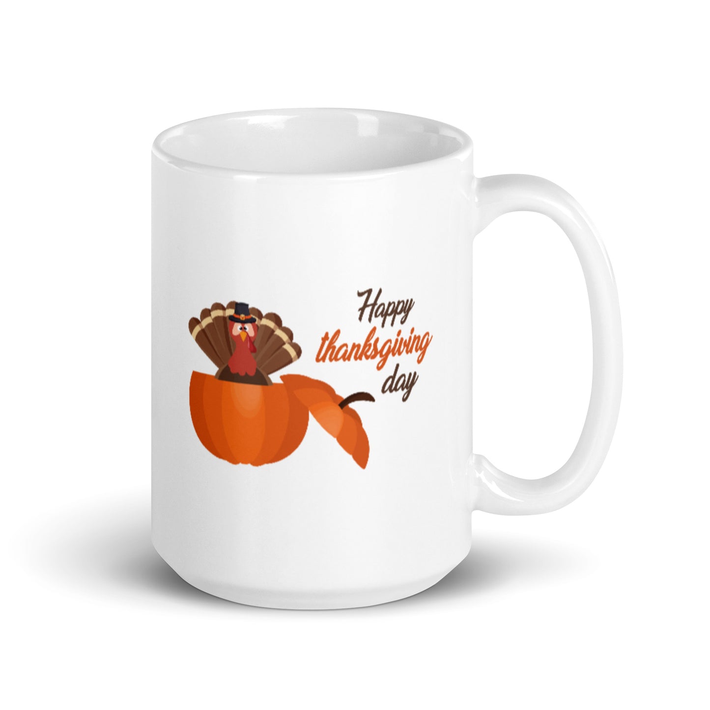 Happy Thanksgiving Day White glossy mug