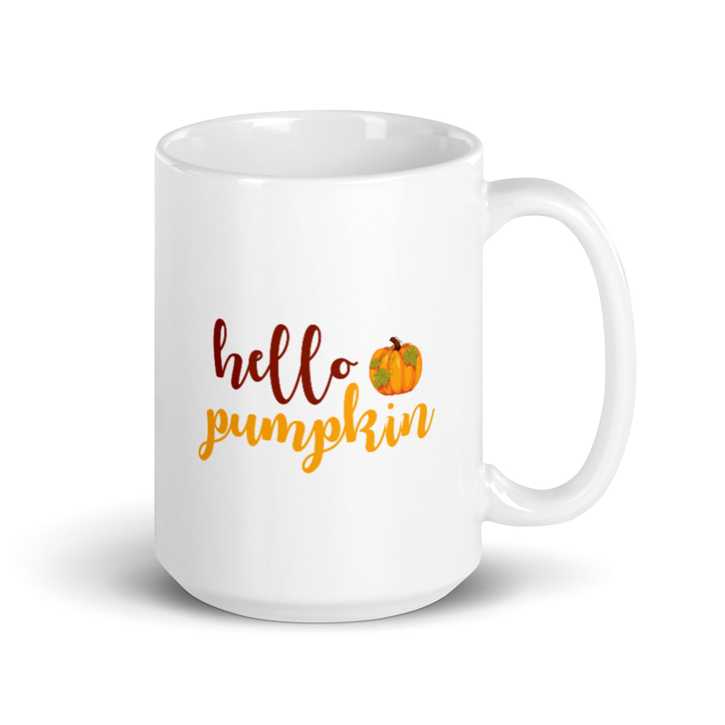 Hello Pumpkin White glossy mug