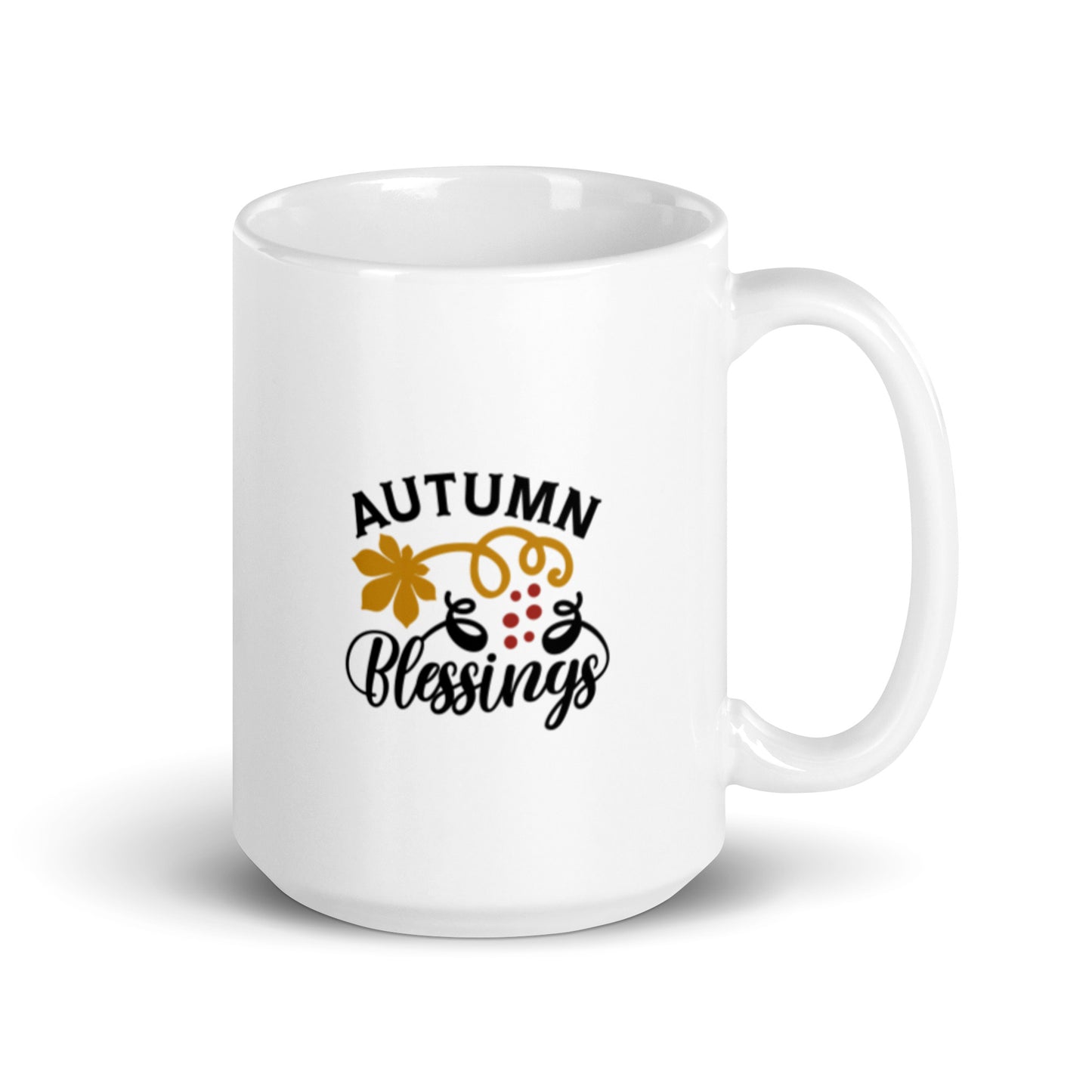 Autumn Blessings White glossy mug