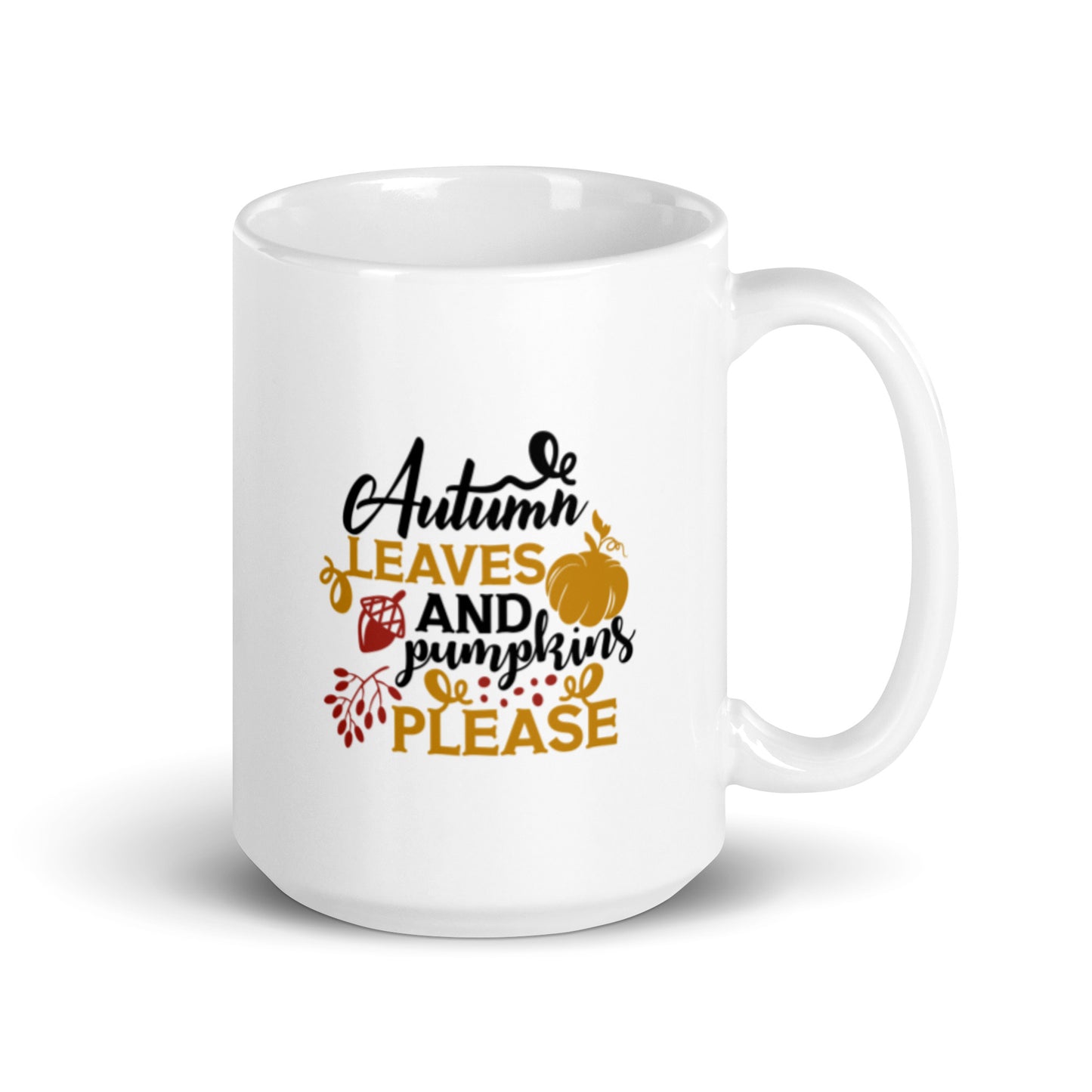 Autumn Blessings White glossy mug