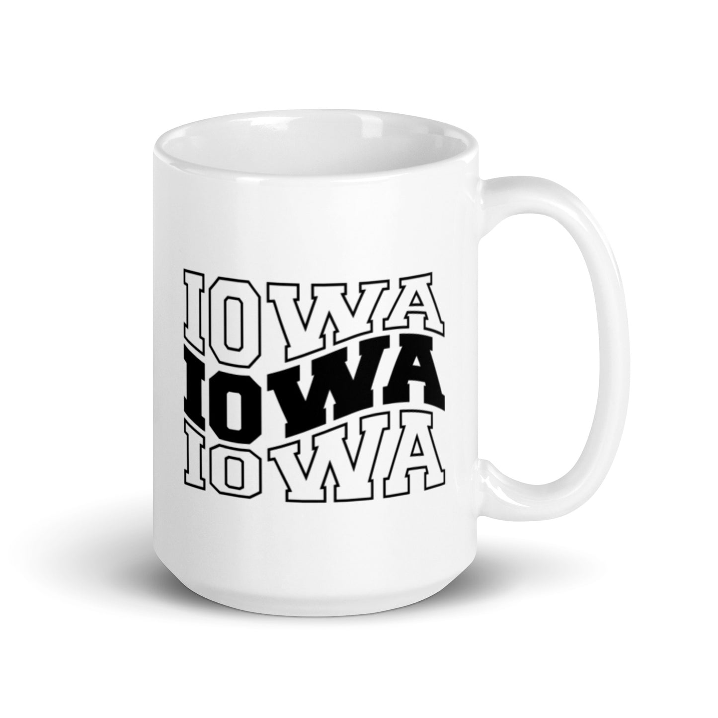 Iowa White glossy mug