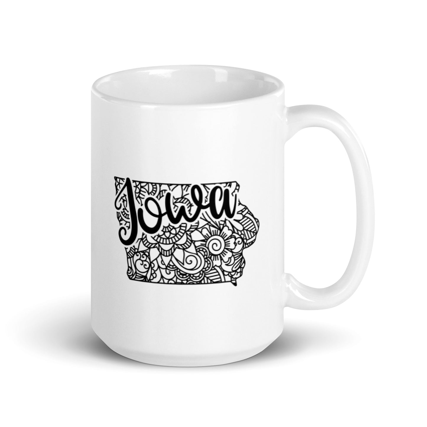 Iowa White glossy mug