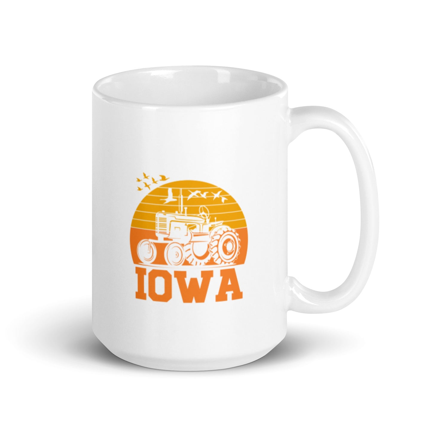 Iowa White glossy mug