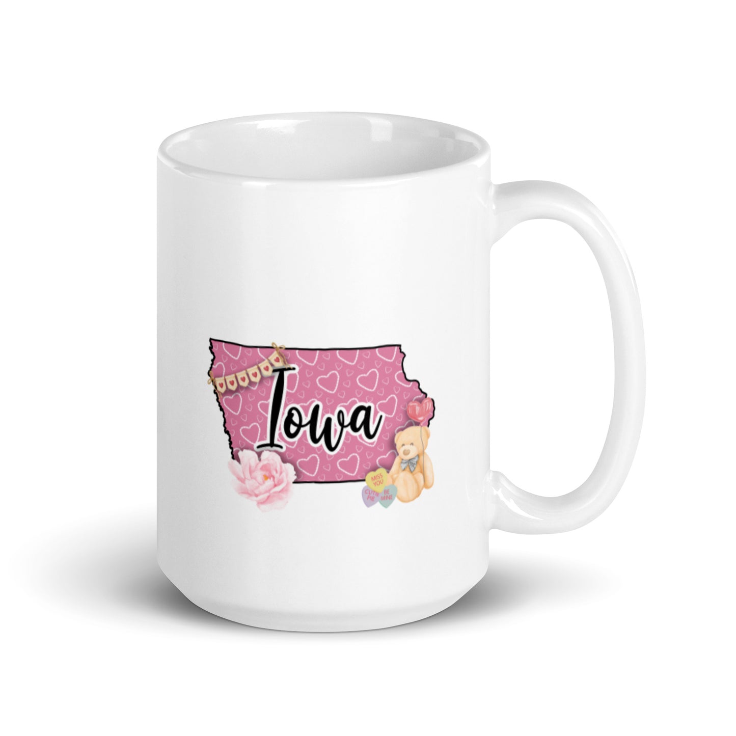 Iowa Valentine White glossy mug