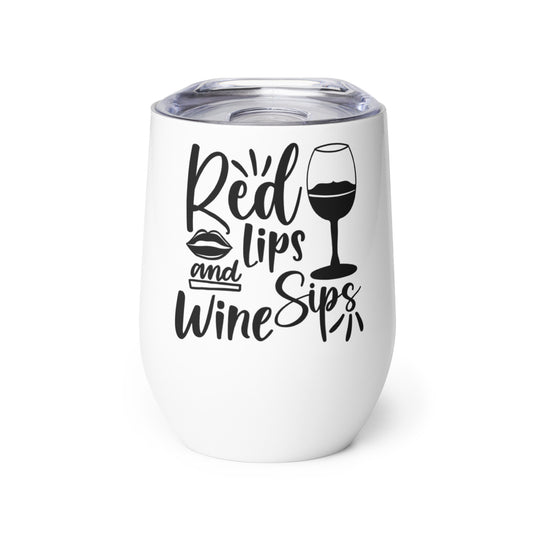 Red Lips Wine Sips Wine tumbler