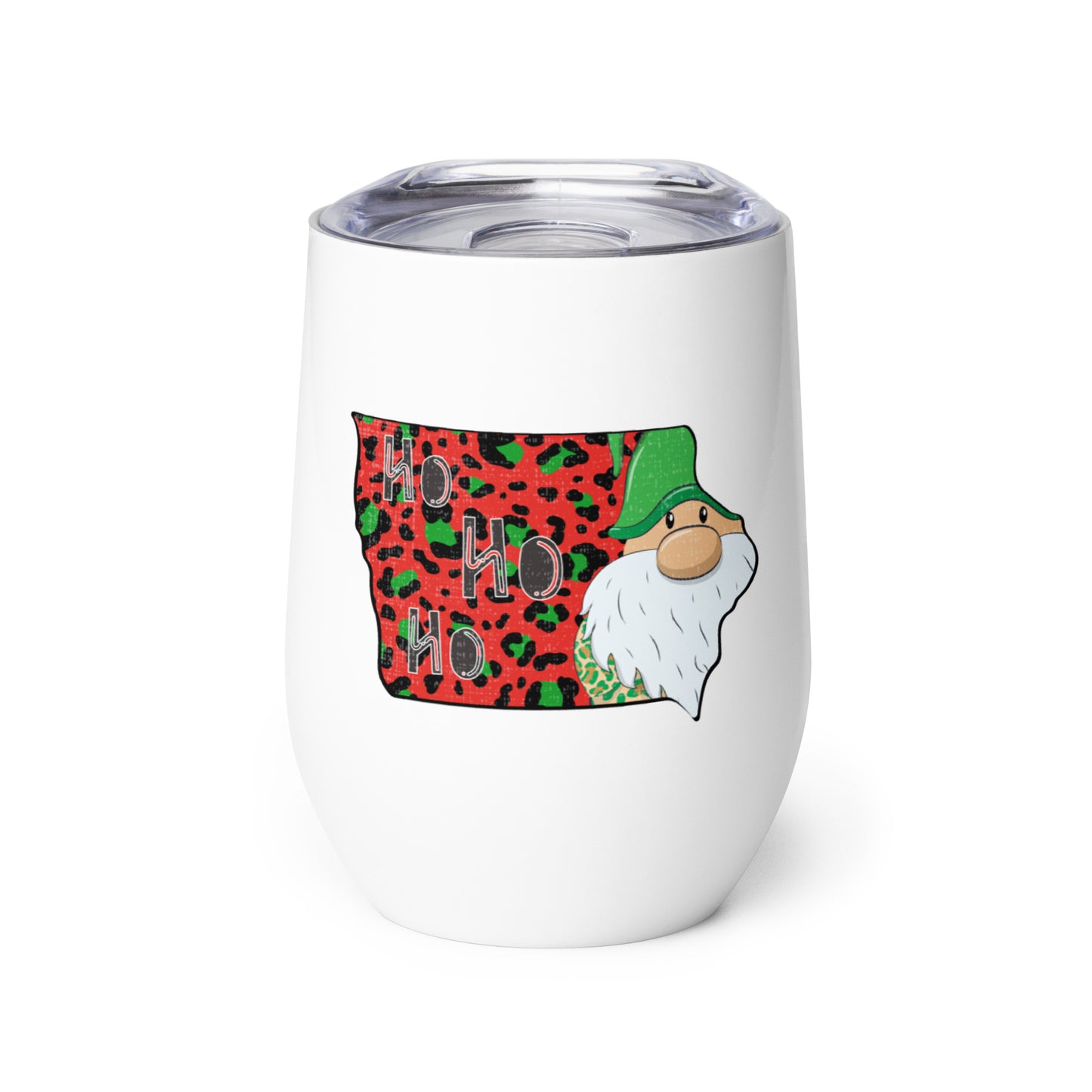 Iowa Christmas Elf Ho Ho Ho Wine tumbler