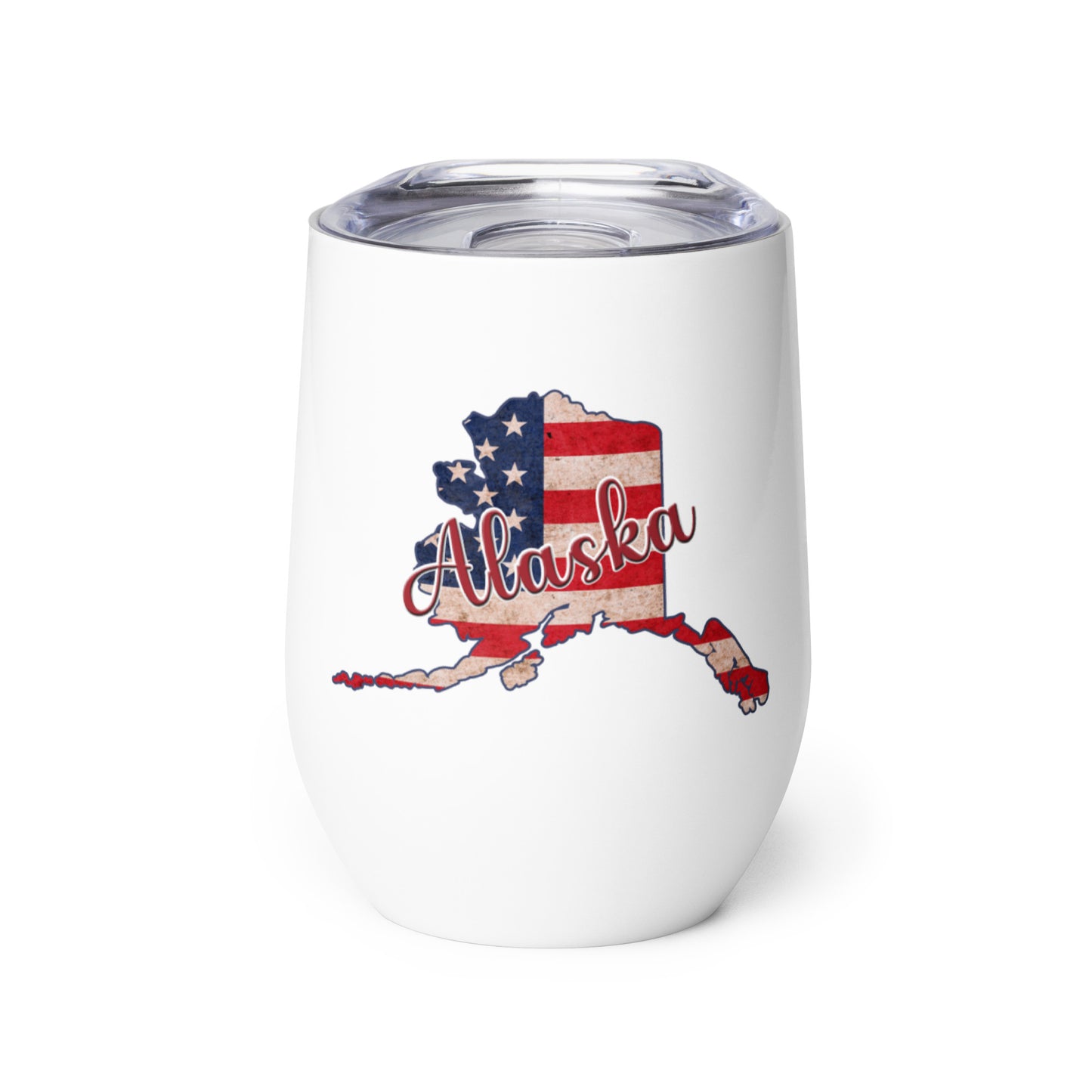 Alaska US Flag Wine Tumbler