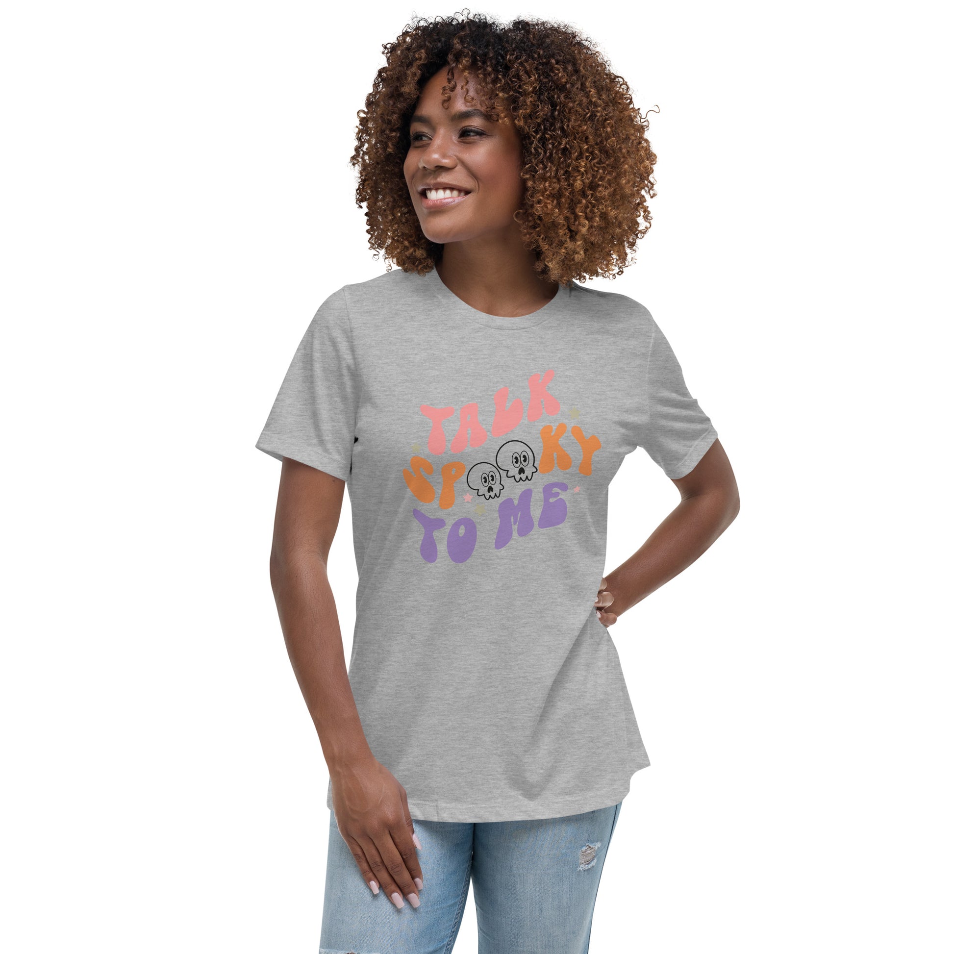 Halloween Talk Spooky to Me Women's Relaxed T-Shirt Tee Tshirt