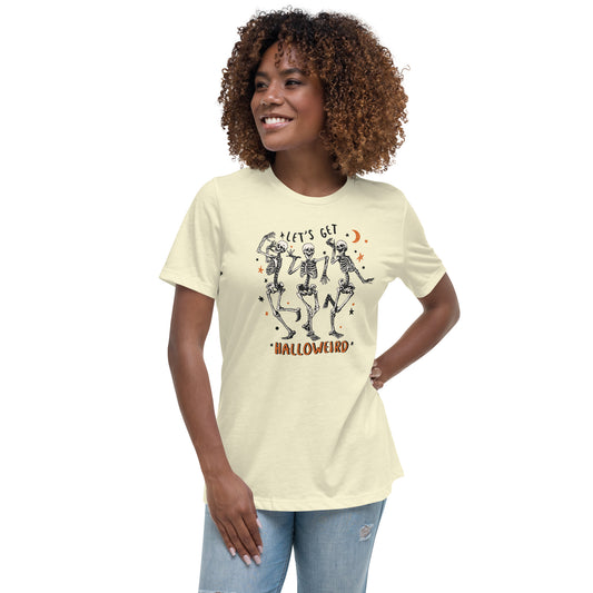 Halloween Let's Get Halloweird Women's Relaxed T-Shirt Tee Tshirt