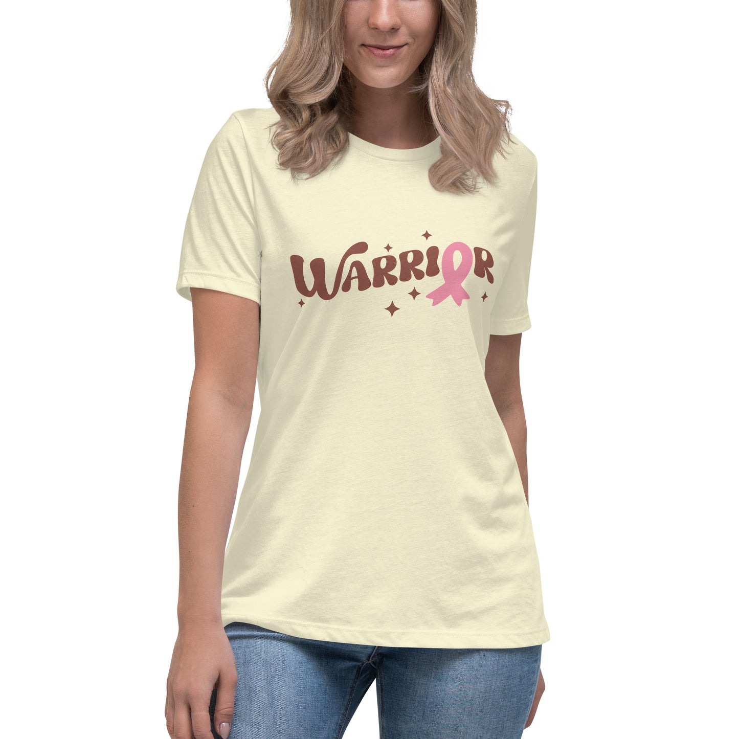 Warrior Breast Cancer Awareness Women's Relaxed T-Shirt Tee Tshirt