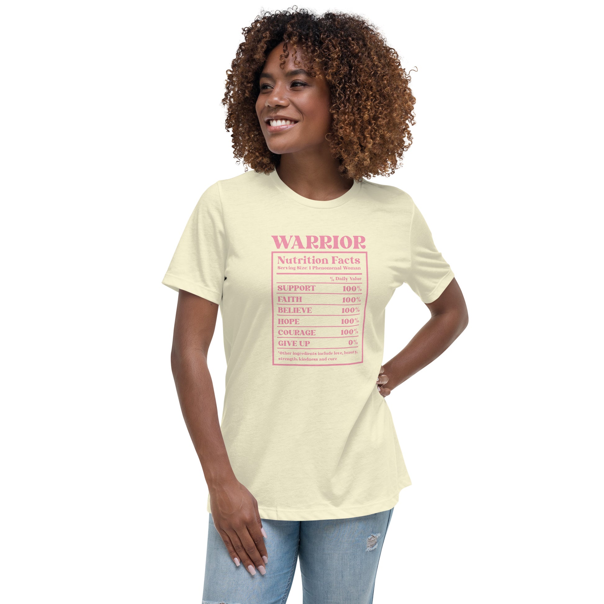 Warrior Nutrition Breast Cancer Awareness Women's Relaxed T-Shirt Tee Tshirt