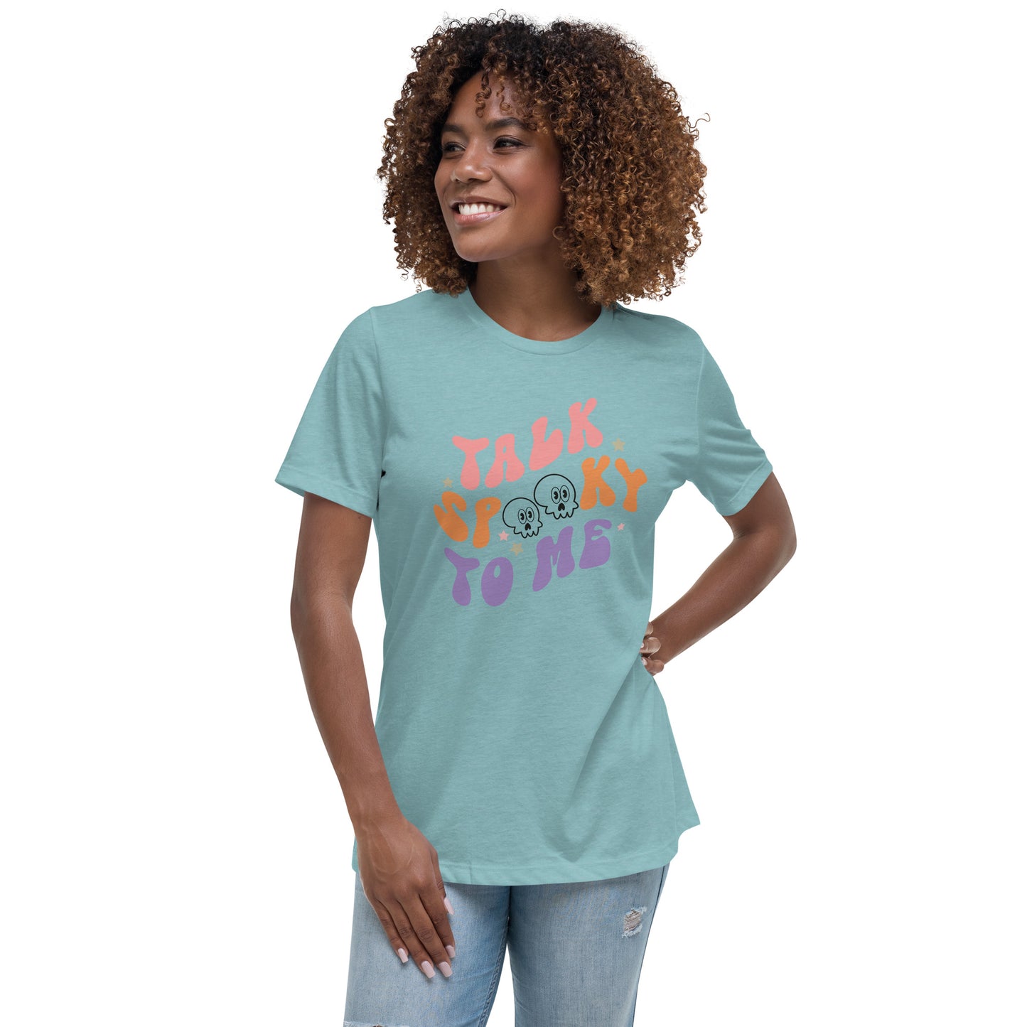 Halloween Talk Spooky to Me Women's Relaxed T-Shirt Tee Tshirt