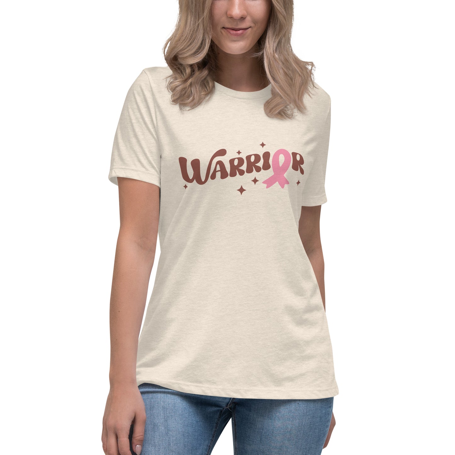 Warrior Breast Cancer Awareness Women's Relaxed T-Shirt Tee Tshirt