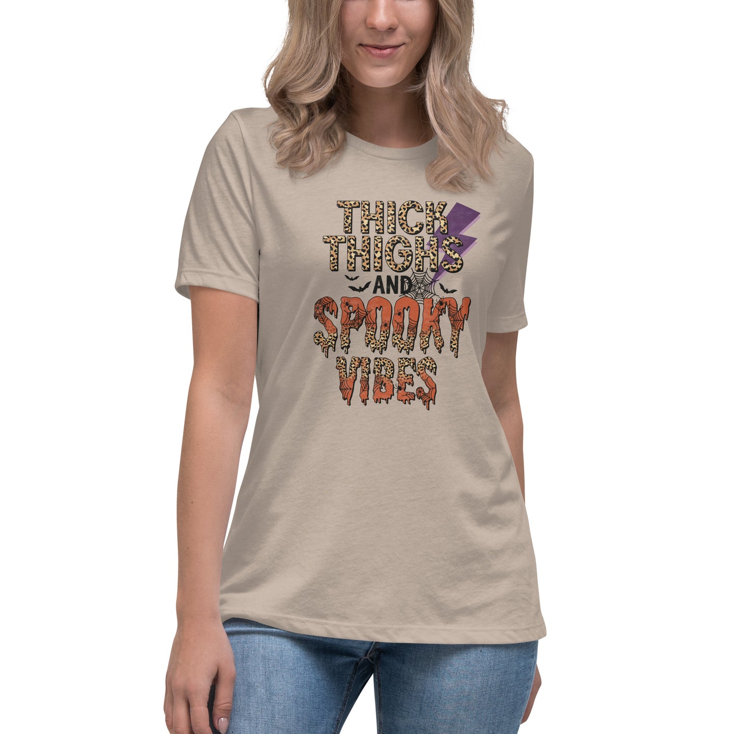 Thick Thighs Spooky Vibes Women's Relaxed T-Shirt Tee Tshirt