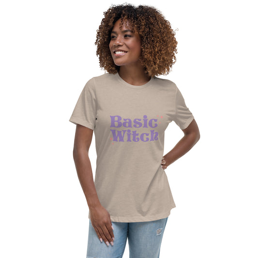 Halloween Basic Witch Women's Relaxed T-Shirt Tee Tshirt