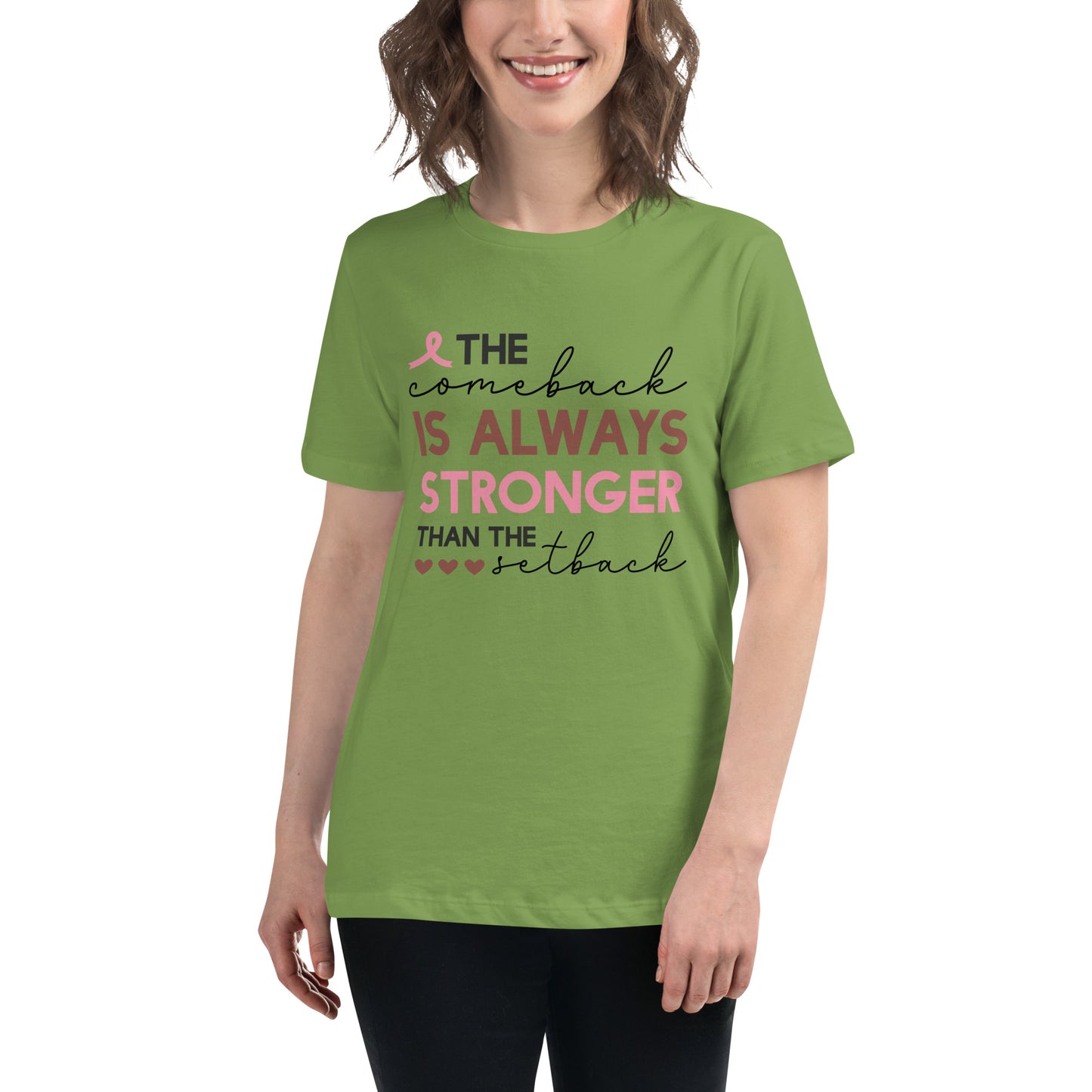 The Comeback is Always Stronger Breast Cancer Awareness Women's Relaxed T-Shirt Tee Tshirt