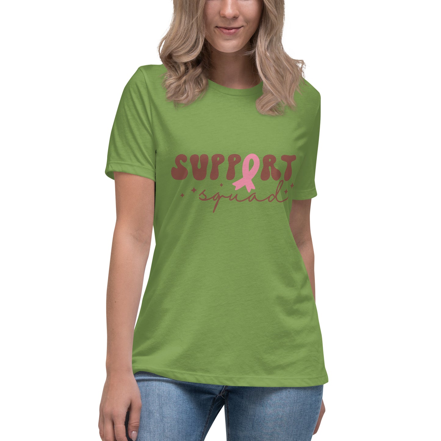 Support Squad Breast Cancer Awareness Women's Relaxed T-Shirt Tee Tshirt