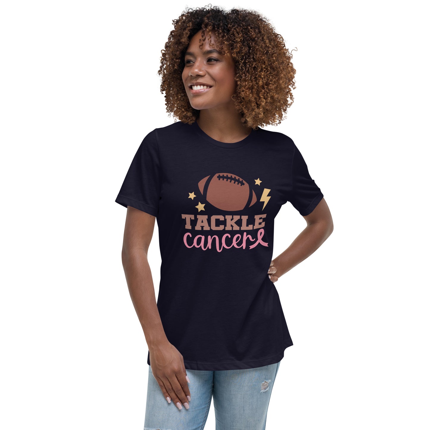 Tackle Cancer Women's Relaxed T-Shirt Tee Tshirt