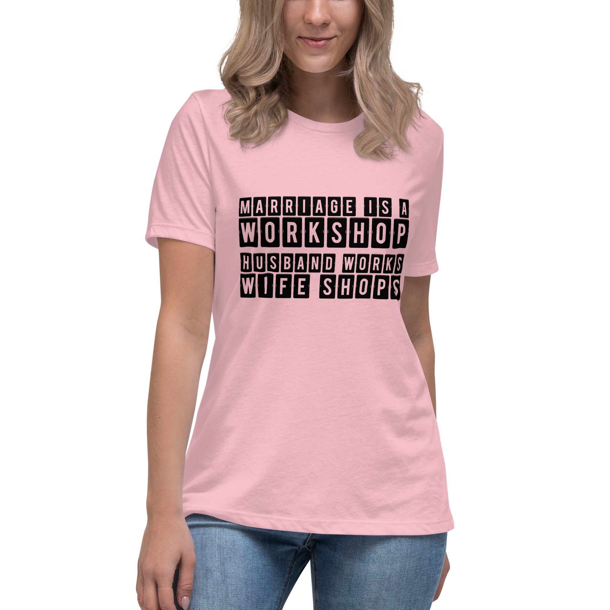 Marriage is a Workshop Husband Works Wife Shops Tshirt Tee t-shirt