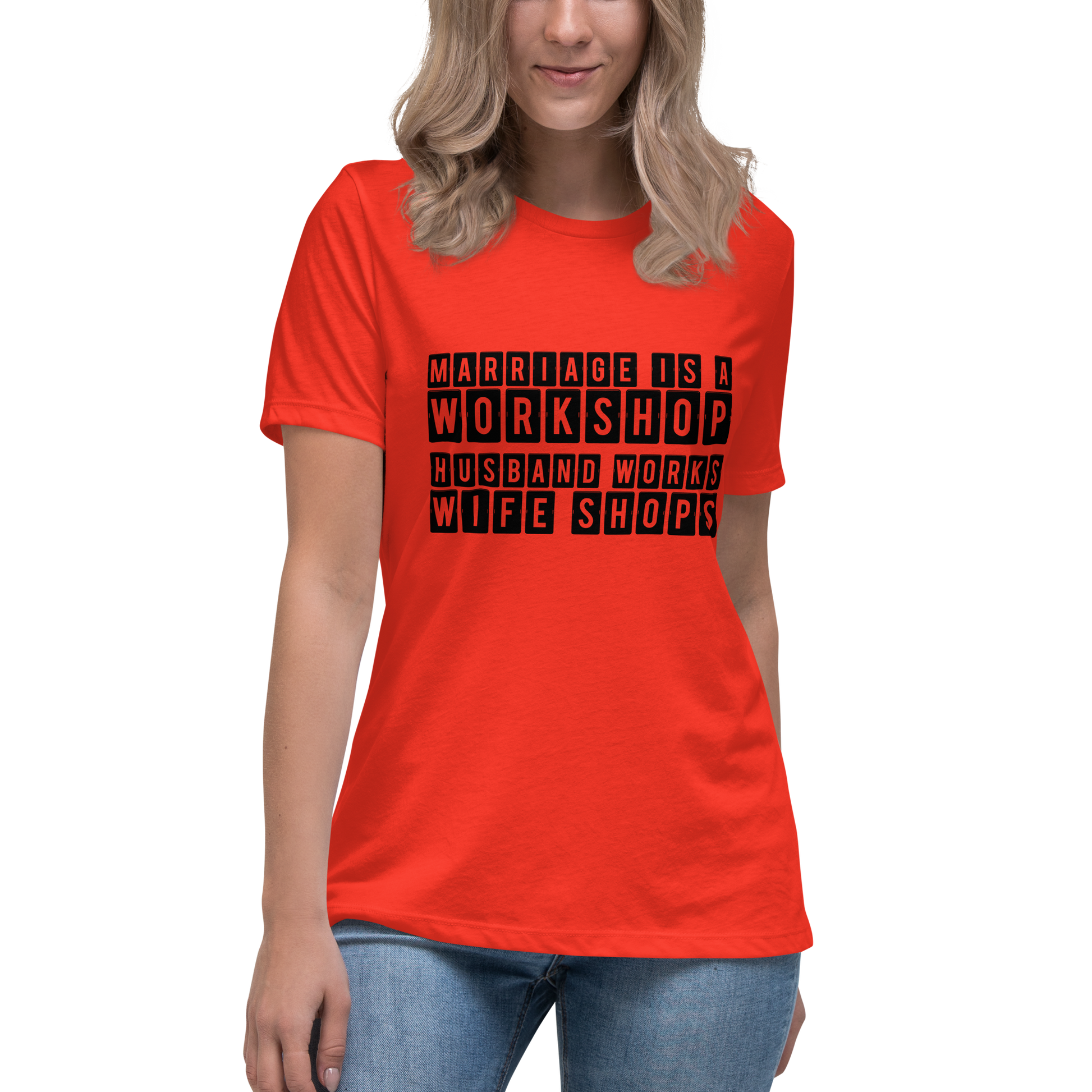 Marriage is a Workshop Husband Works Wife Shops Tshirt Tee t-shirt